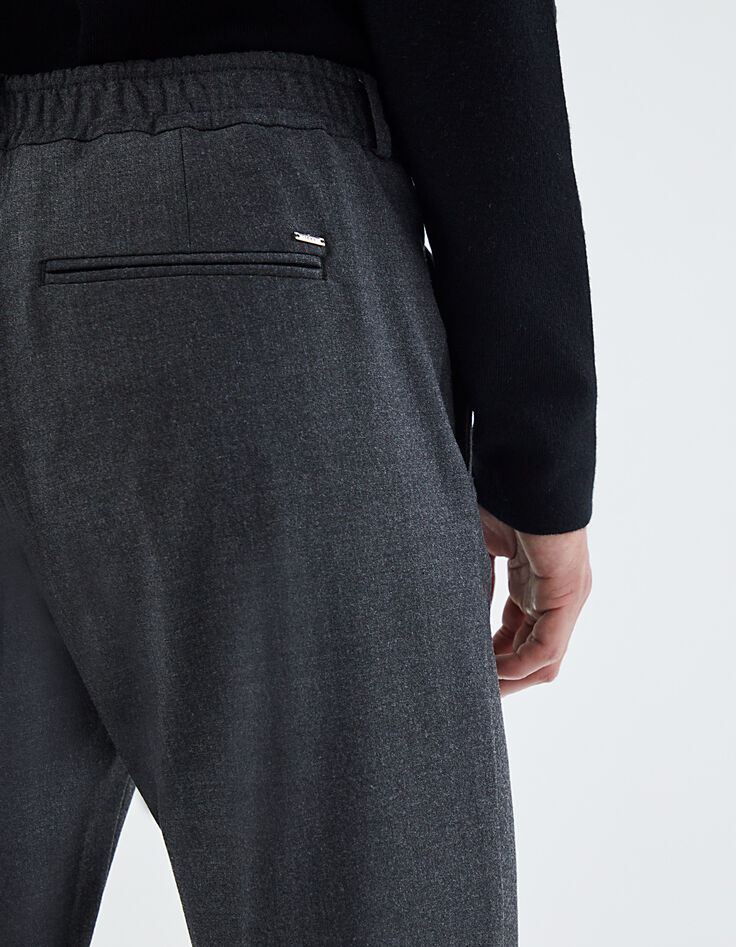 Men’s charcoal grey flannel SLIM joggers-5