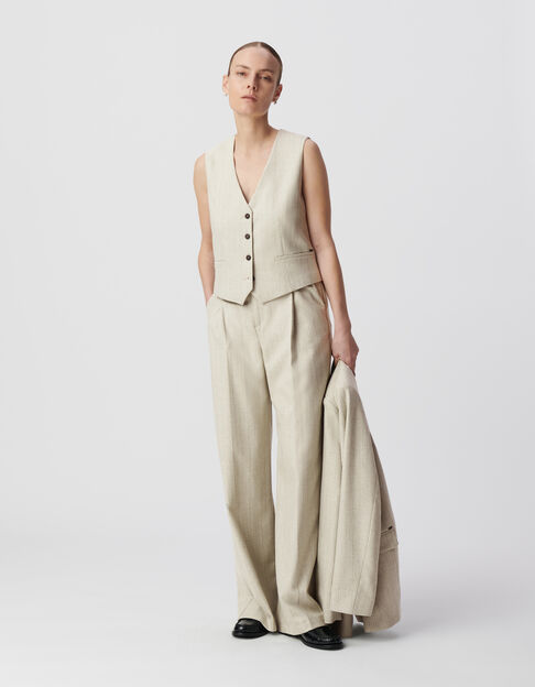 Women's gray lurex stripe suit pants - IKKS