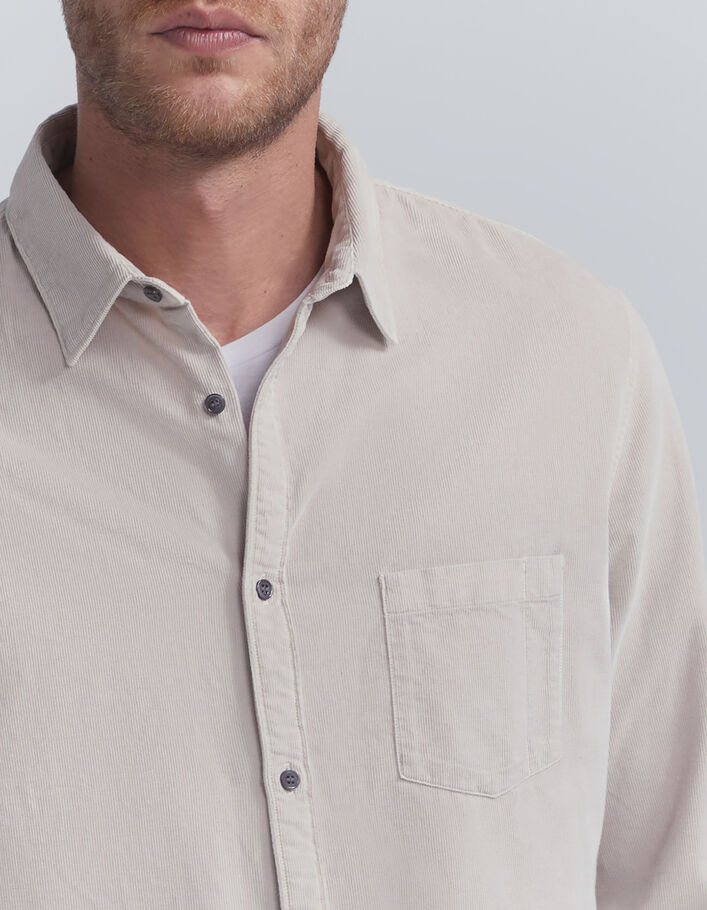 Men’s grey needlecord REGULAR shirt-4
