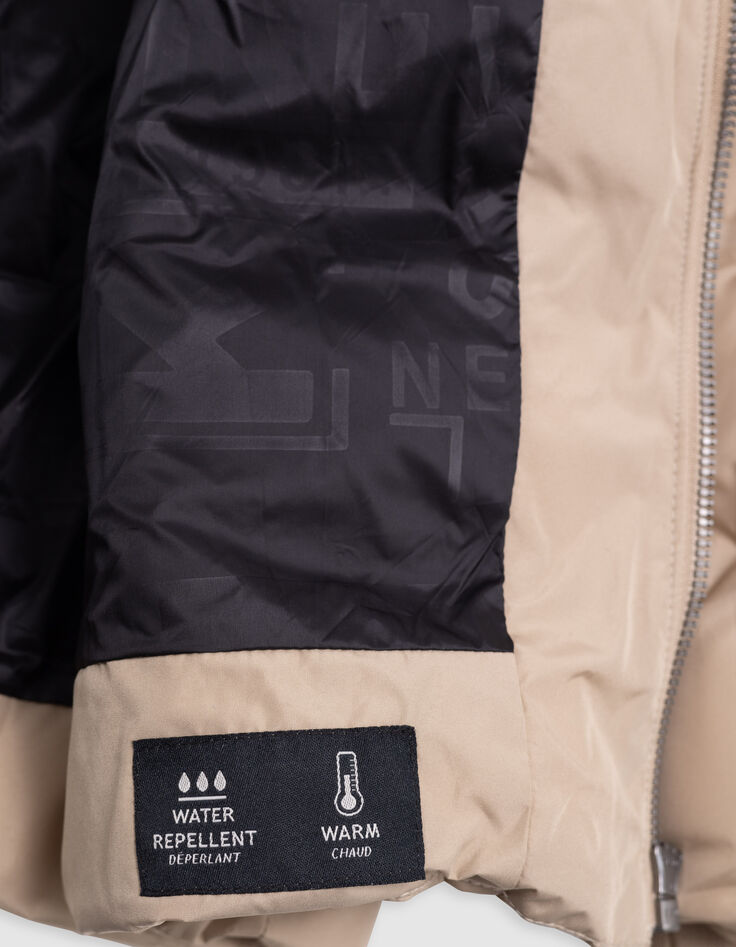 Doudoune beige capuche amovible garçon-6 Doudoune beige capuche amovible garçon-6