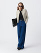 Short beige tweed jacket Women-2