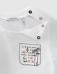 Baby boys’ T-shirt and grey denim dungarees outfit-5