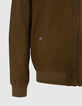 Bomber beige en cuir à poches zippées Homme-7