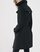 Women’s black mixed fabric trench coat + neoprene sleeves-6