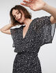 Tailliertes Damenvoilekleid mit Wavy-Print-1