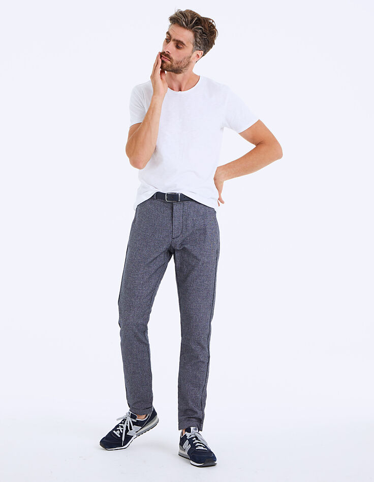 Marine faux-uni slim chino-broek voor heren-6 Marine faux-uni slim chino-broek voor heren-6