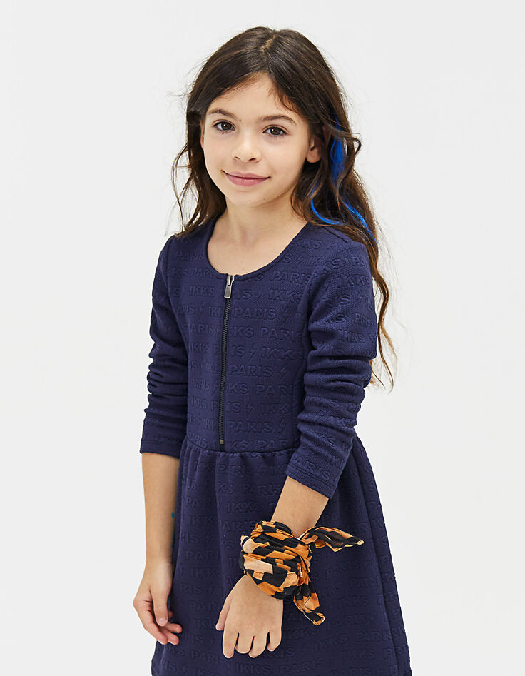 Vestido navy de punto en relieve IKKS PARIS niña-5