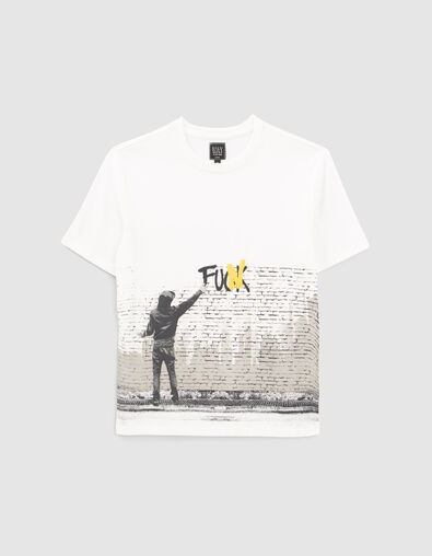 Wei&szlig;es Jungen-T-Shirt mit Sprayermotiv - IKKS