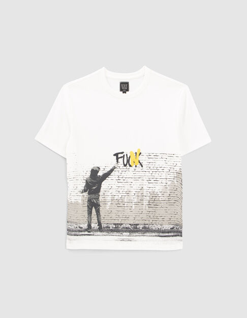 Wit T-shirt opdruk graffitikunstenaar jongens