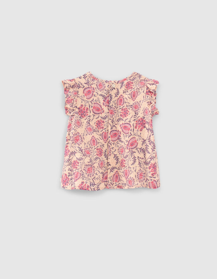 Blusa rosa floral cachemira Ecovero™ bebé niña - IKKS