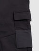 Ch&aacute;ndal bimaterial negro con bolsillos para ni&ntilde;os-6