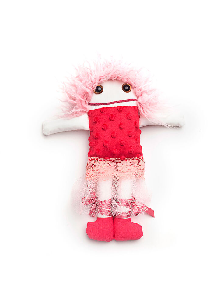 RAPLAPLA Fabric doll with pink ribbon slippers-2