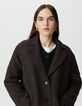 Manteau oversize marron motif zèbre Femme-5