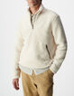 Sweat blanc sherpa col et poches zipp&eacute;es Homme-2