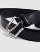 Men's black leather belt-4