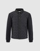 Chaqueta acolchada fina negra bimaterial hombre-6