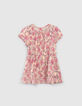 Rosa Kleid mit Paisley-Blumenprint für Babymädchen-1
