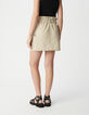 Jupe courte beige esprit battle ceinturée Femme-3