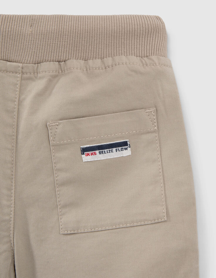 Baby boys’ beige Bermuda shorts with elasticated waist-5