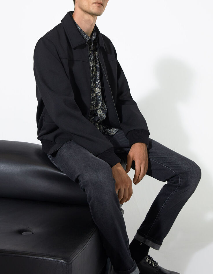 Chemise SLIM noire imprimé floral Rock Homme-6