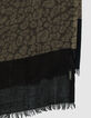 Fular caqui oscuro jacquard leopardo hombre-2