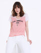 Tee-shirt marinière "Los Angeles" lin rose femme-1