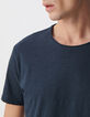Inktblauw T-shirt De Essential biokatoen ronde hals Heren-4