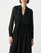 Black long dress with lavallière collar Women-3