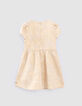 Beige jurk jacquard meisjes-2