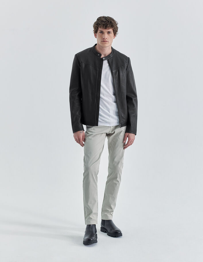 Schwarze Herrenlederjacke-5