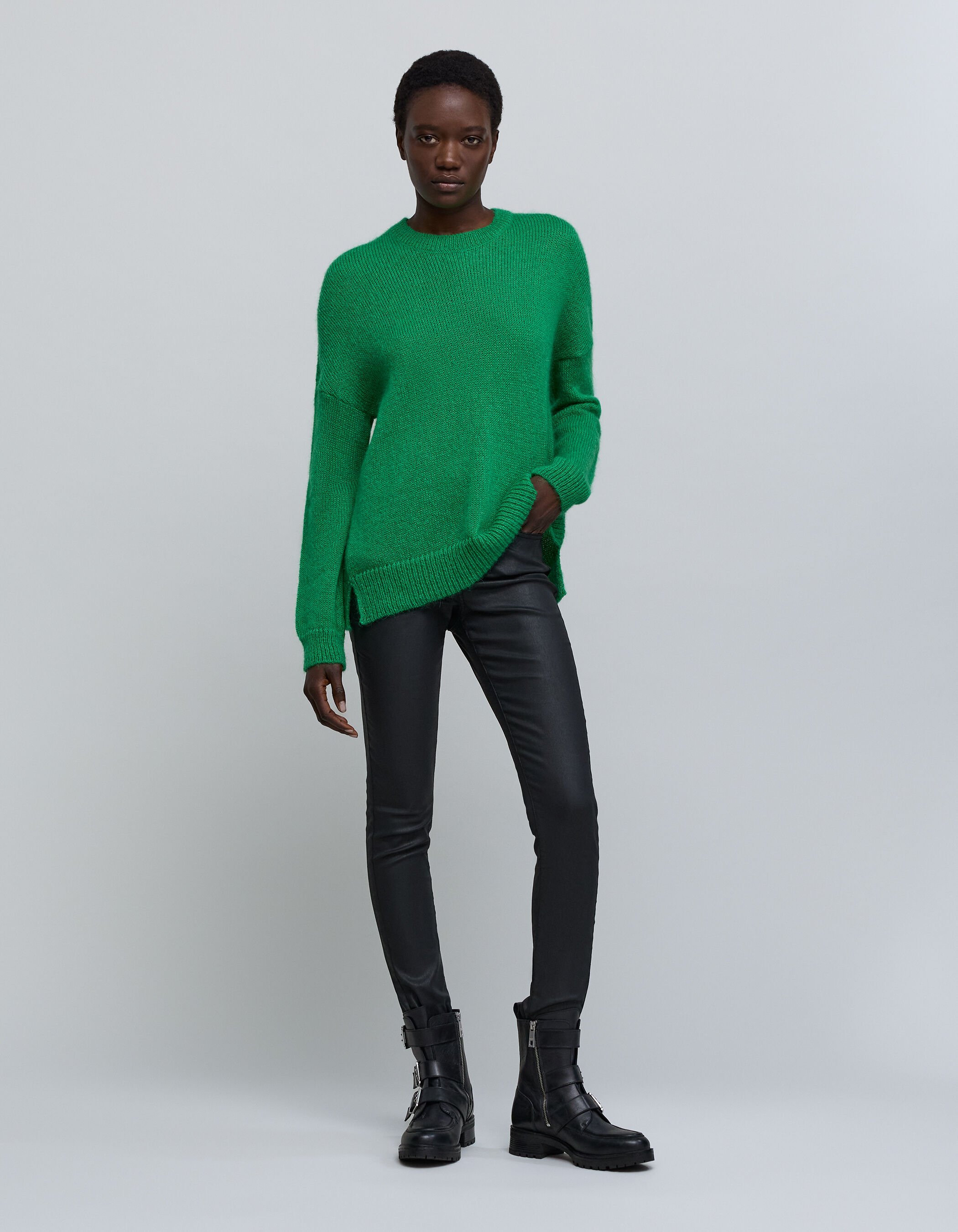 Pull vert pre tricot oversize Femme IKKS