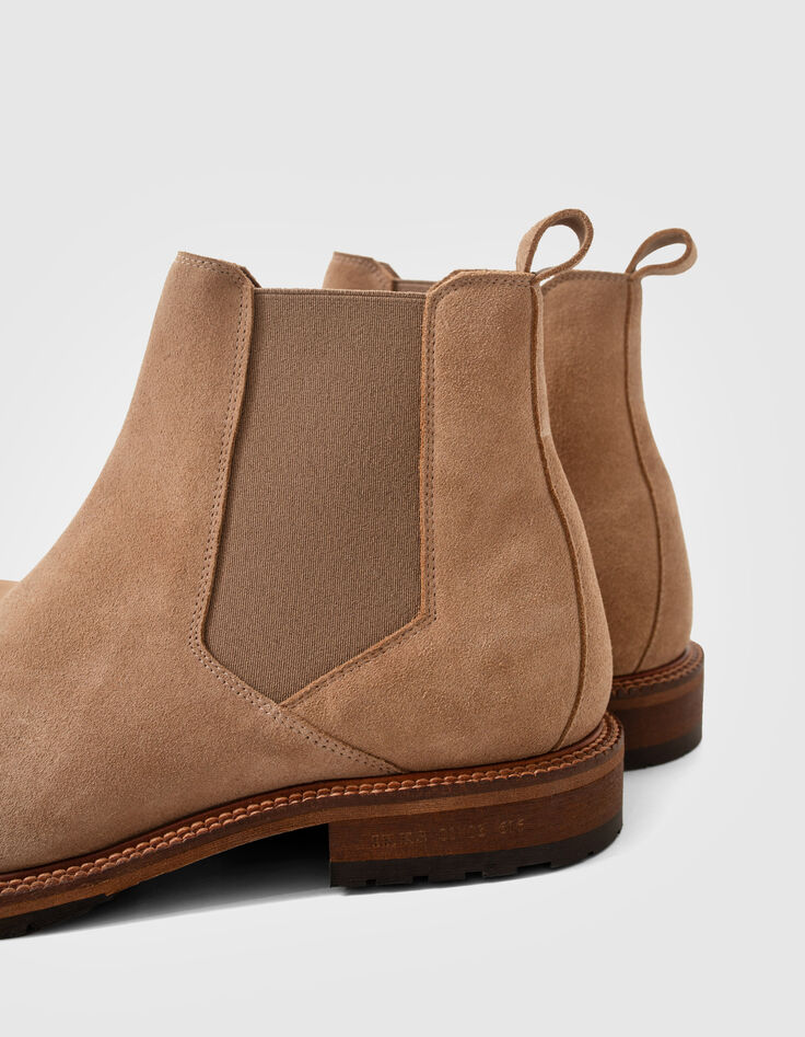 Beige Chelsea boots su&egrave;deleer Heren-6