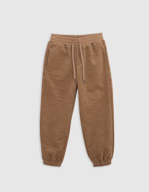 Kamelfarbener Samt-Jogginganzug milleraies boy - IKKS