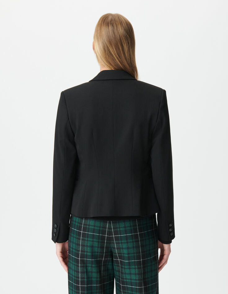 Schwarzer zweireihiger Damenblazer-3