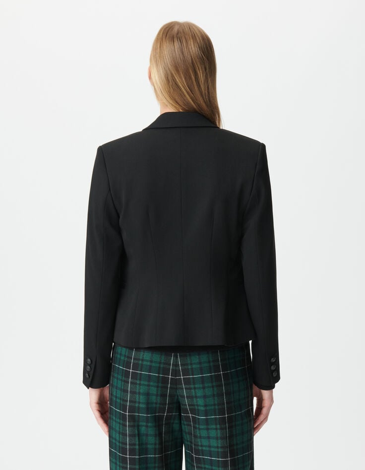 Schwarzer zweireihiger Damenblazer-3 Schwarzer zweireihiger Damenblazer-3
