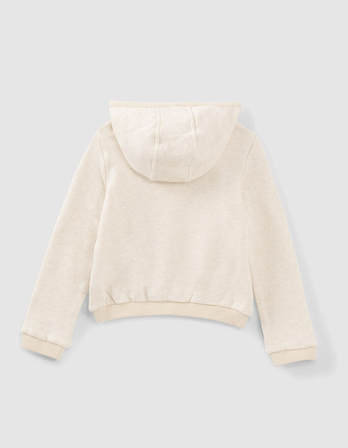 Beige sweater met kap geborduurd vooraan meisjes - IKKS