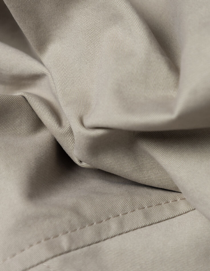 Women's oversized beige jacket with velour details-5