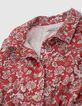 Mono corto rojo estampado floral bebé niña-3