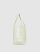 Sac cabas vert toile motif rayures transat-3