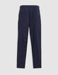 Marineblaue Tennis-Streifen-Anzughose für Damen-3