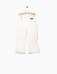 Jean flare cropped blanc cassé frangé fille-5