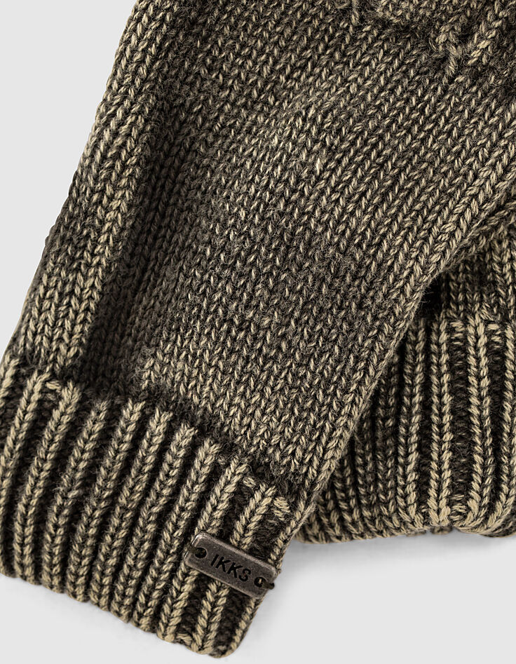 Bronzen handschoenen ribtricot washed effect jongens -4