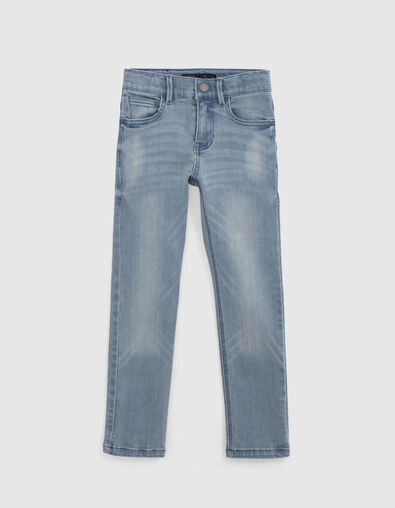 Boy's blue SLIM jeans with wear - IKKS