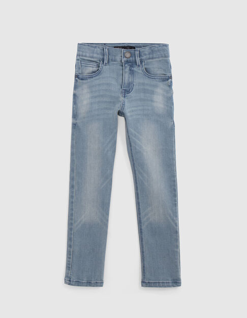Boy's blue SLIM jeans with wear - IKKS
