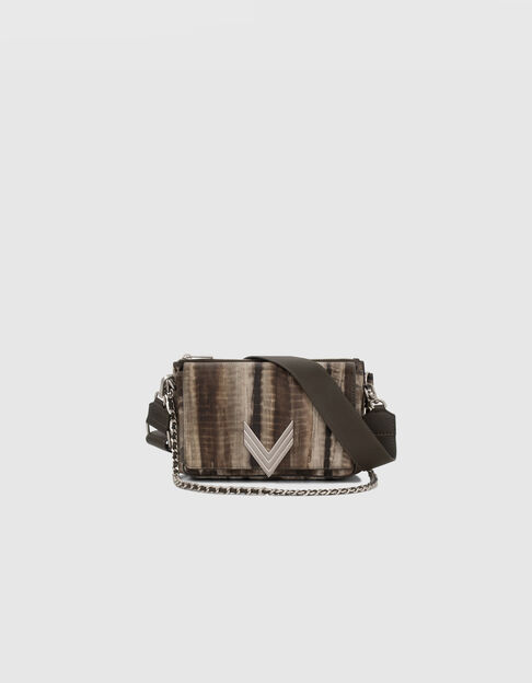 Le 111 PANTELLERIA en cuir kaki motif tie and dye Femme