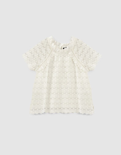 Girls’ off-white lace blouse - IKKS