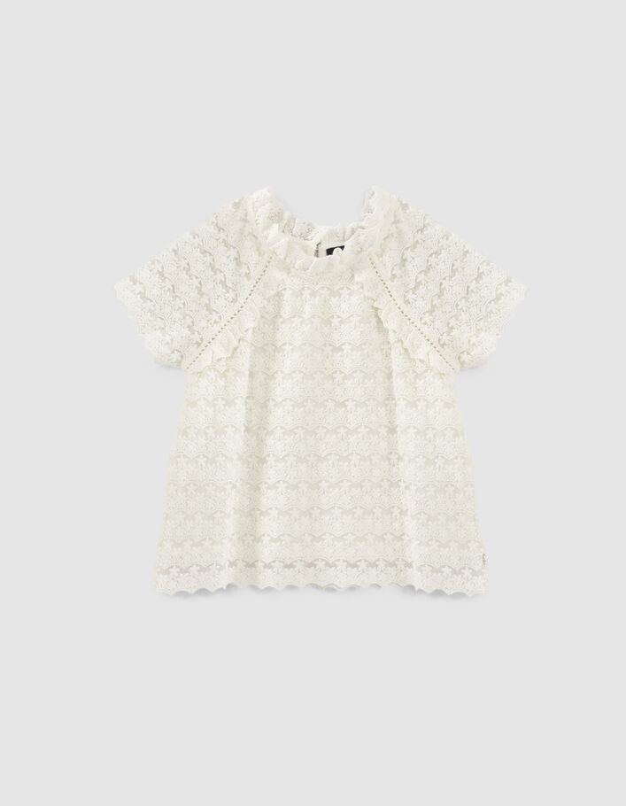 Girls’ off-white lace blouse - IKKS