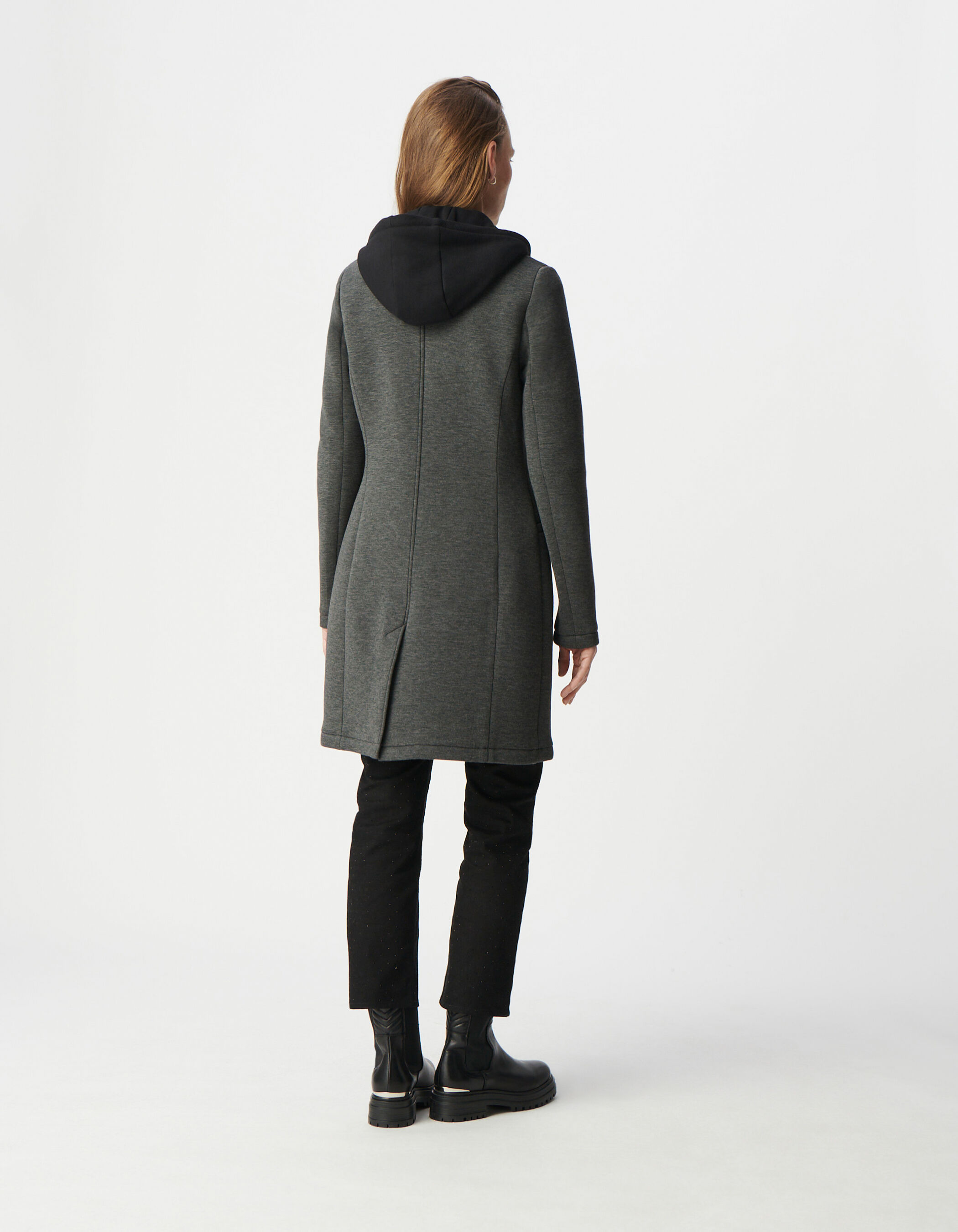Manteau long avec sales capuche femme