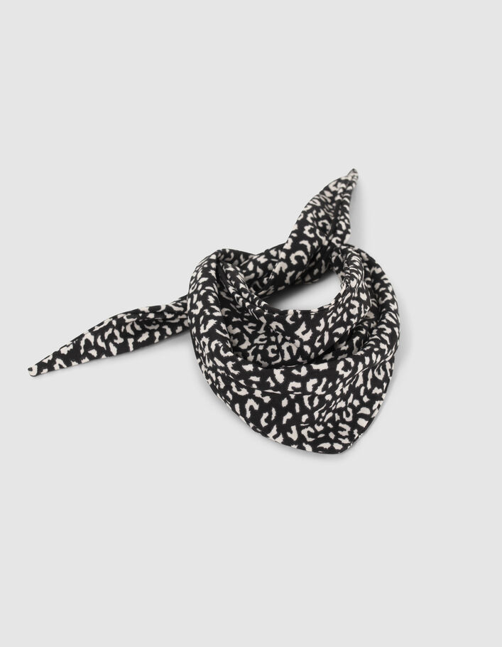 Girls’ black floral print scarf scrunchie - IKKS