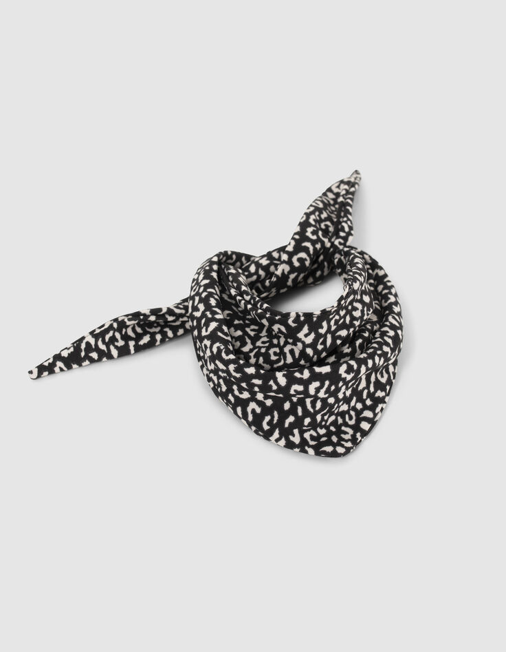 Zwarte sjaalscrunchie bloemenprint meisjes-2